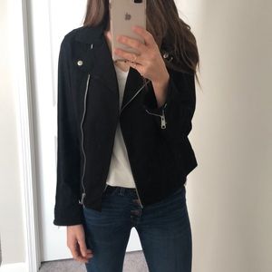 Black cotton moto jacket